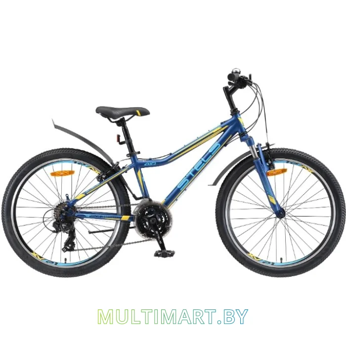 Горный велосипед Stels Navigator 410 V 24 V010 (синий/желтый, 2020)